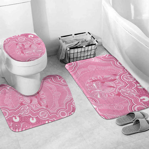 Australia Indigenous Bathroom Set Pink Ribbon Breast Cancer Butterfly Aboriginal - Aussie Hoodie