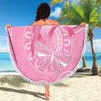 Australia Indigenous Beach Blanket Pink Ribbon Breast Cancer Butterfly Aboriginal - Aussie Hoodie