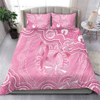 Australia Indigenous Bedding Set Pink Ribbon Breast Cancer Butterfly Aboriginal - Aussie Hoodie