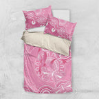 Australia Indigenous Bedding Set Pink Ribbon Breast Cancer Butterfly Aboriginal - Aussie Hoodie