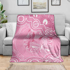Australia Indigenous Blanket Pink Ribbon Breast Cancer Butterfly Aboriginal - Aussie Hoodie