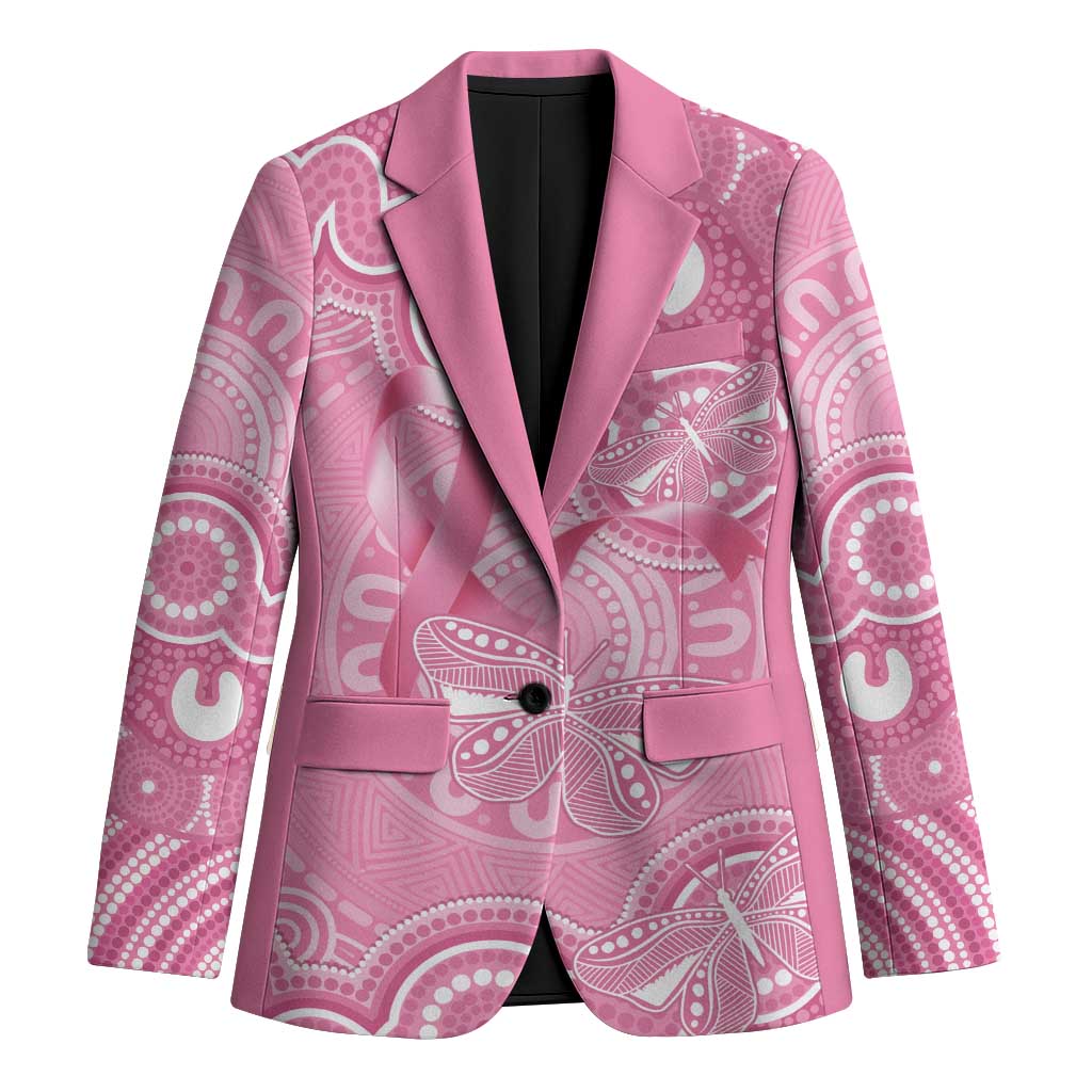 Australia Indigenous Blazer Pink Ribbon Breast Cancer Butterfly Aboriginal - Aussie Hoodie