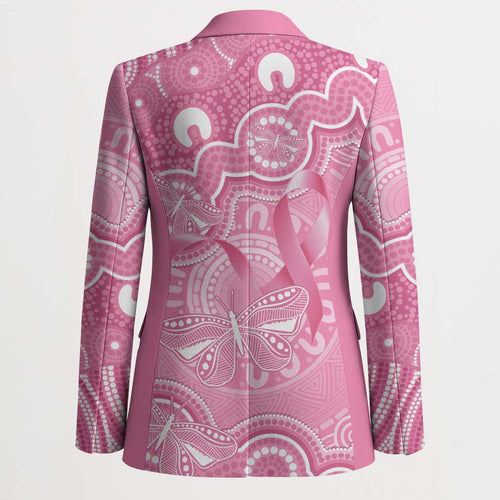 Australia Indigenous Blazer Pink Ribbon Breast Cancer Butterfly Aboriginal - Aussie Hoodie