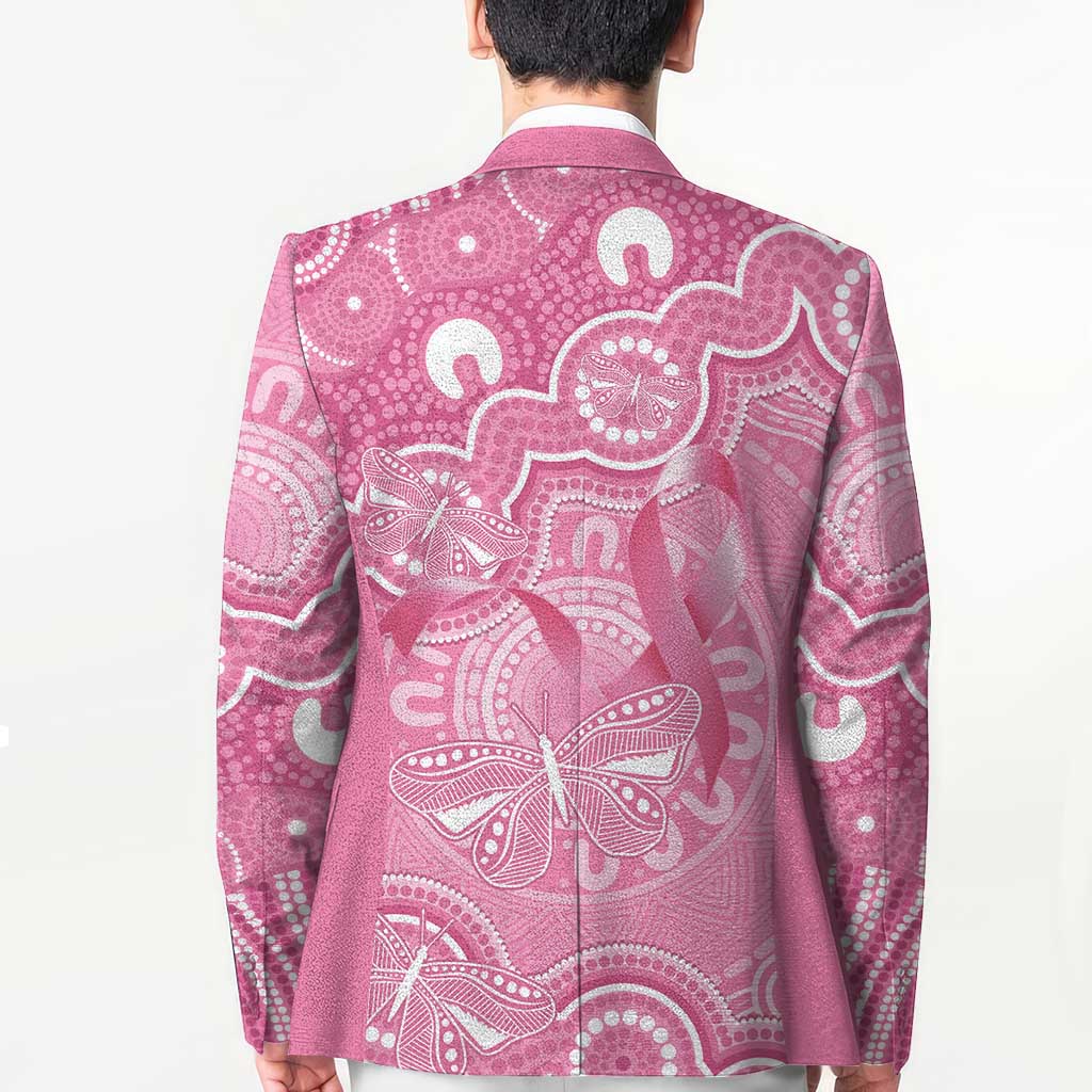 Australia Indigenous Blazer Pink Ribbon Breast Cancer Butterfly Aboriginal - Aussie Hoodie