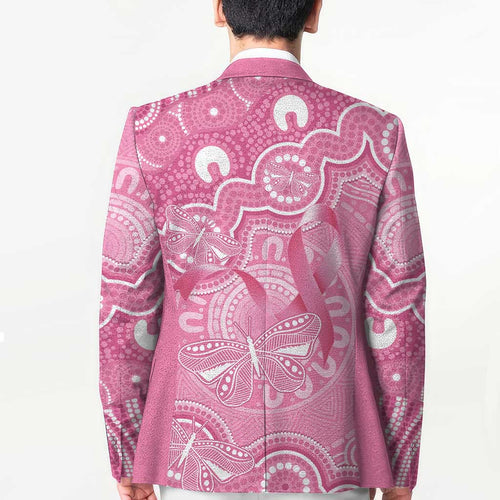 Australia Indigenous Blazer Pink Ribbon Breast Cancer Butterfly Aboriginal - Aussie Hoodie