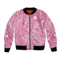 Australia Indigenous Bomber Jacket Pink Ribbon Breast Cancer Butterfly Aboriginal - Aussie Hoodie