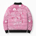 Australia Indigenous Bomber Puffer Jacket Pink Ribbon Breast Cancer Butterfly Aboriginal - Aussie Hoodie