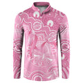 Australia Indigenous Button Sweatshirt Pink Ribbon Breast Cancer Butterfly Aboriginal - Aussie Hoodie