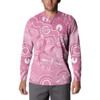 Australia Indigenous Button Sweatshirt Pink Ribbon Breast Cancer Butterfly Aboriginal - Aussie Hoodie