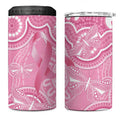Australia Indigenous 4 in 1 Can Cooler Tumbler Pink Ribbon Breast Cancer Butterfly Aboriginal - Aussie Hoodie
