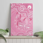 Australia Indigenous Canvas Wall Art Pink Ribbon Breast Cancer Butterfly Aboriginal - Aussie Hoodie