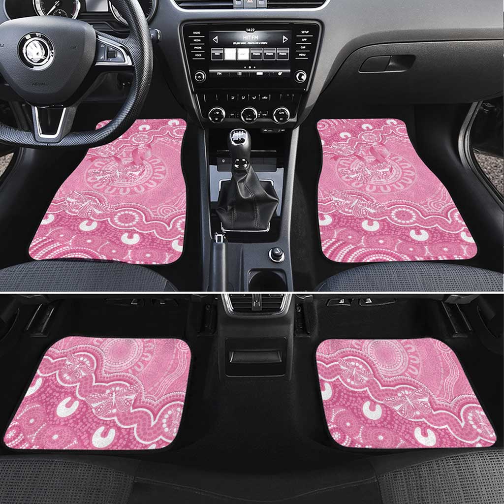 Australia Indigenous Car Mats Pink Ribbon Breast Cancer Butterfly Aboriginal - Aussie Hoodie