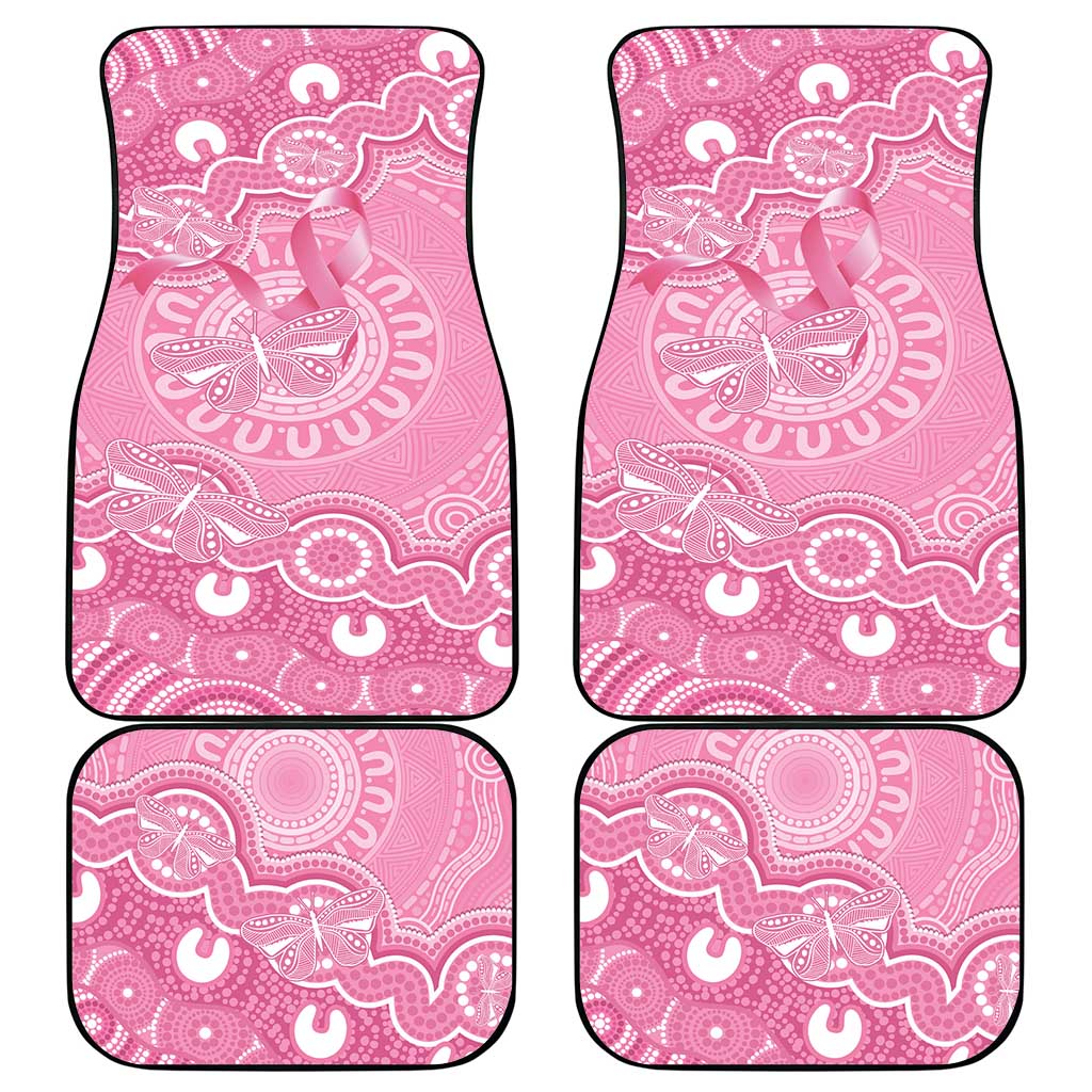 Australia Indigenous Car Mats Pink Ribbon Breast Cancer Butterfly Aboriginal - Aussie Hoodie