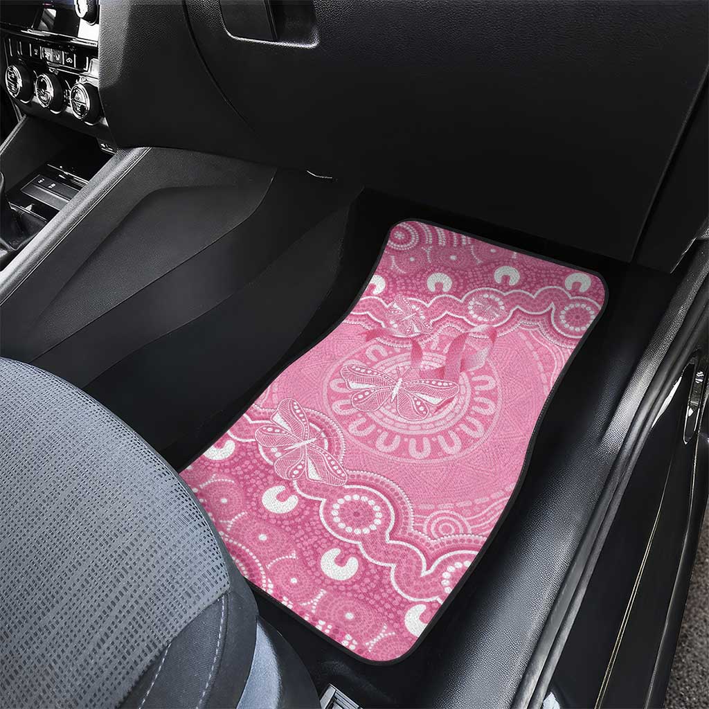 Australia Indigenous Car Mats Pink Ribbon Breast Cancer Butterfly Aboriginal - Aussie Hoodie