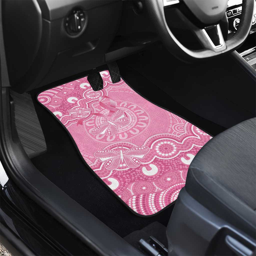 Australia Indigenous Car Mats Pink Ribbon Breast Cancer Butterfly Aboriginal - Aussie Hoodie