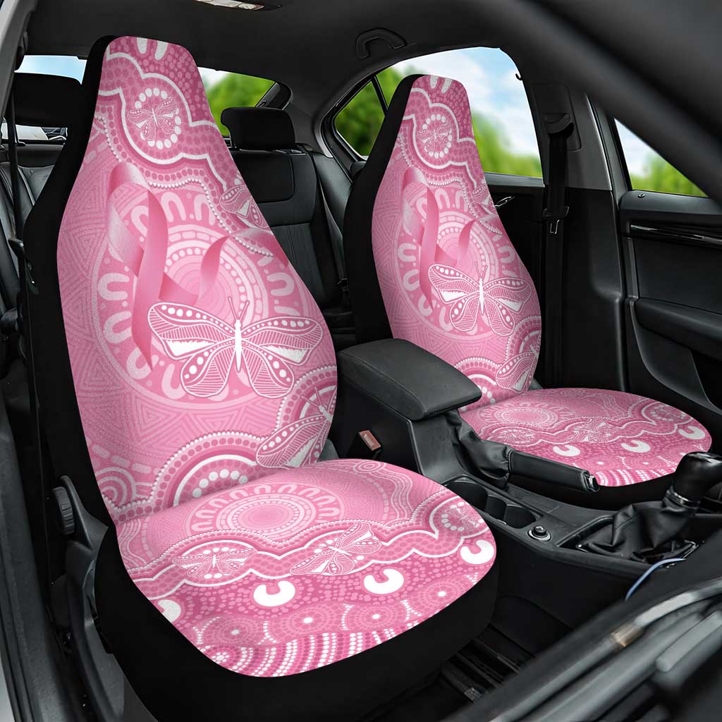 Australia Indigenous Car Seat Cover Pink Ribbon Breast Cancer Butterfly Aboriginal - Aussie Hoodie