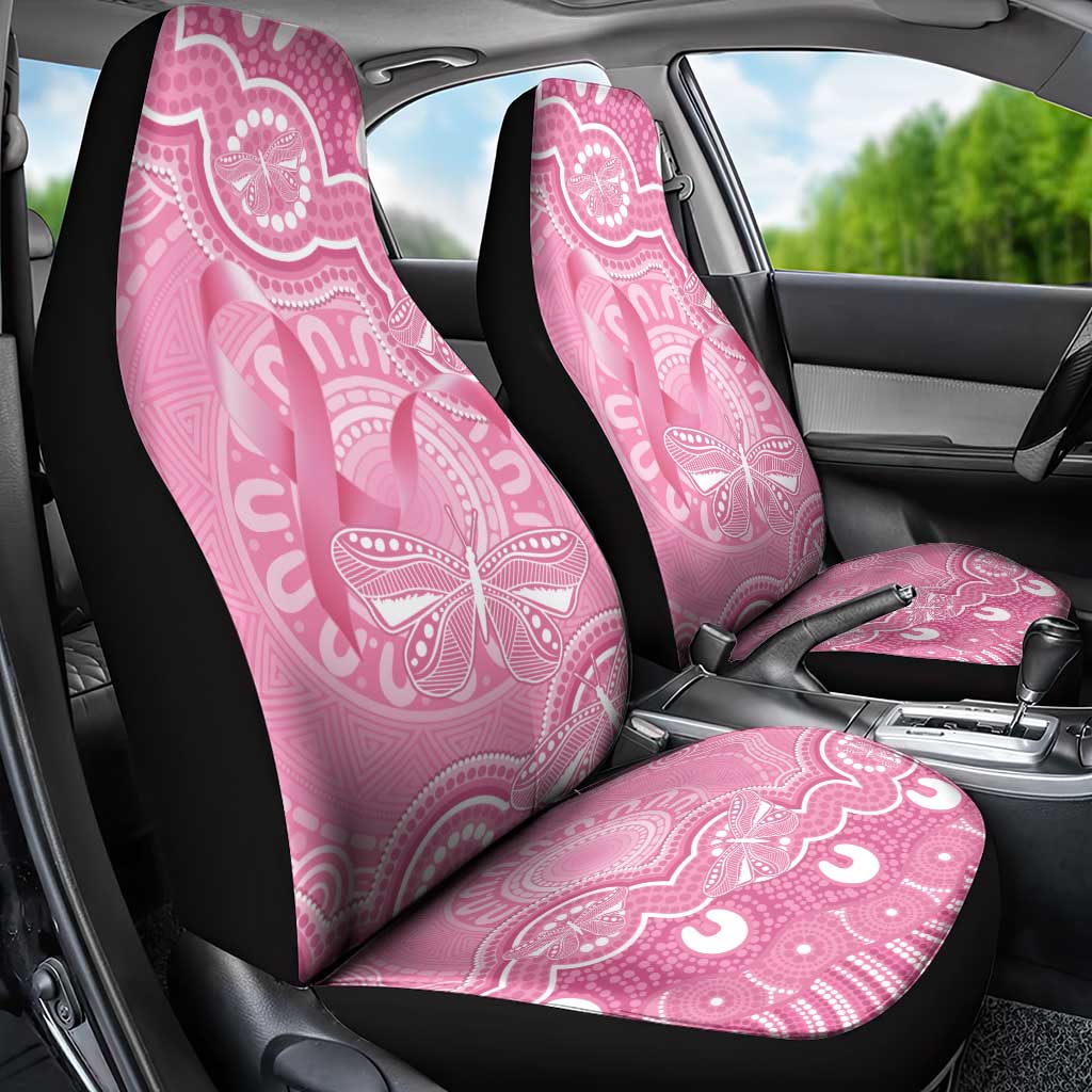 Australia Indigenous Car Seat Cover Pink Ribbon Breast Cancer Butterfly Aboriginal - Aussie Hoodie