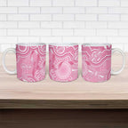Australia Indigenous Ceramic Mug Pink Ribbon Breast Cancer Butterfly Aboriginal - Aussie Hoodie