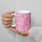 Australia Indigenous Ceramic Mug Pink Ribbon Breast Cancer Butterfly Aboriginal - Aussie Hoodie