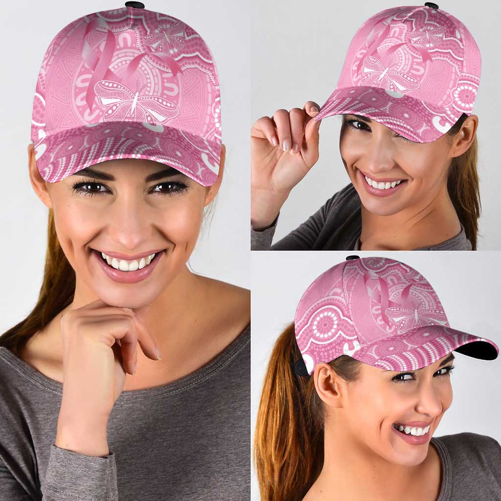 Australia Indigenous Classic Cap Pink Ribbon Breast Cancer Butterfly Aboriginal - Aussie Hoodie