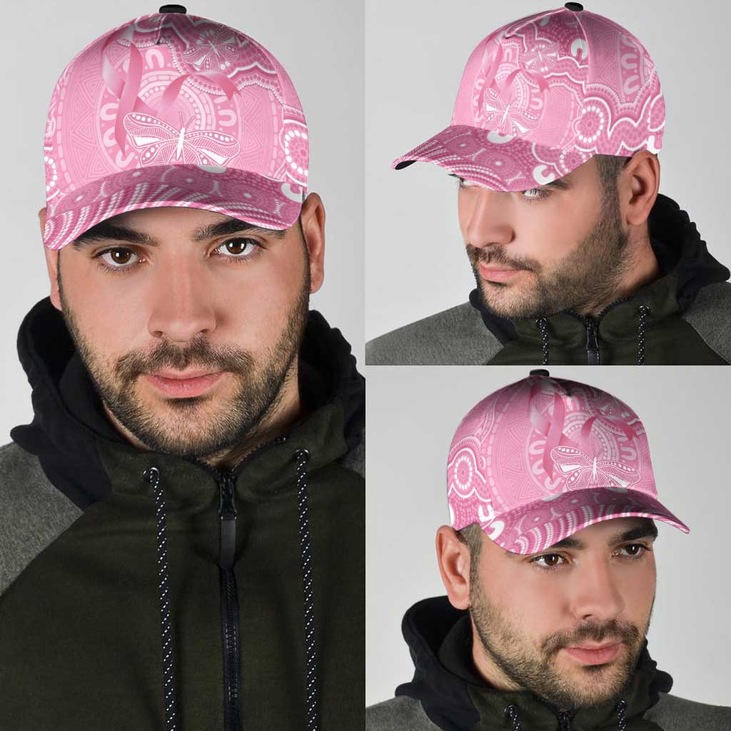 Australia Indigenous Classic Cap Pink Ribbon Breast Cancer Butterfly Aboriginal - Aussie Hoodie