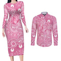 Australia Indigenous Couples Matching Long Sleeve Bodycon Dress and Long Sleeve Button Shirt Pink Ribbon Breast Cancer Butterfly Aboriginal - Aussie Hoodie