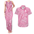 Australia Indigenous Couples Matching Tank Maxi Dress and Hawaiian Shirt Pink Ribbon Breast Cancer Butterfly Aboriginal - Aussie Hoodie