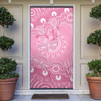 Australia Indigenous Door Cover Pink Ribbon Breast Cancer Butterfly Aboriginal - Aussie Hoodie