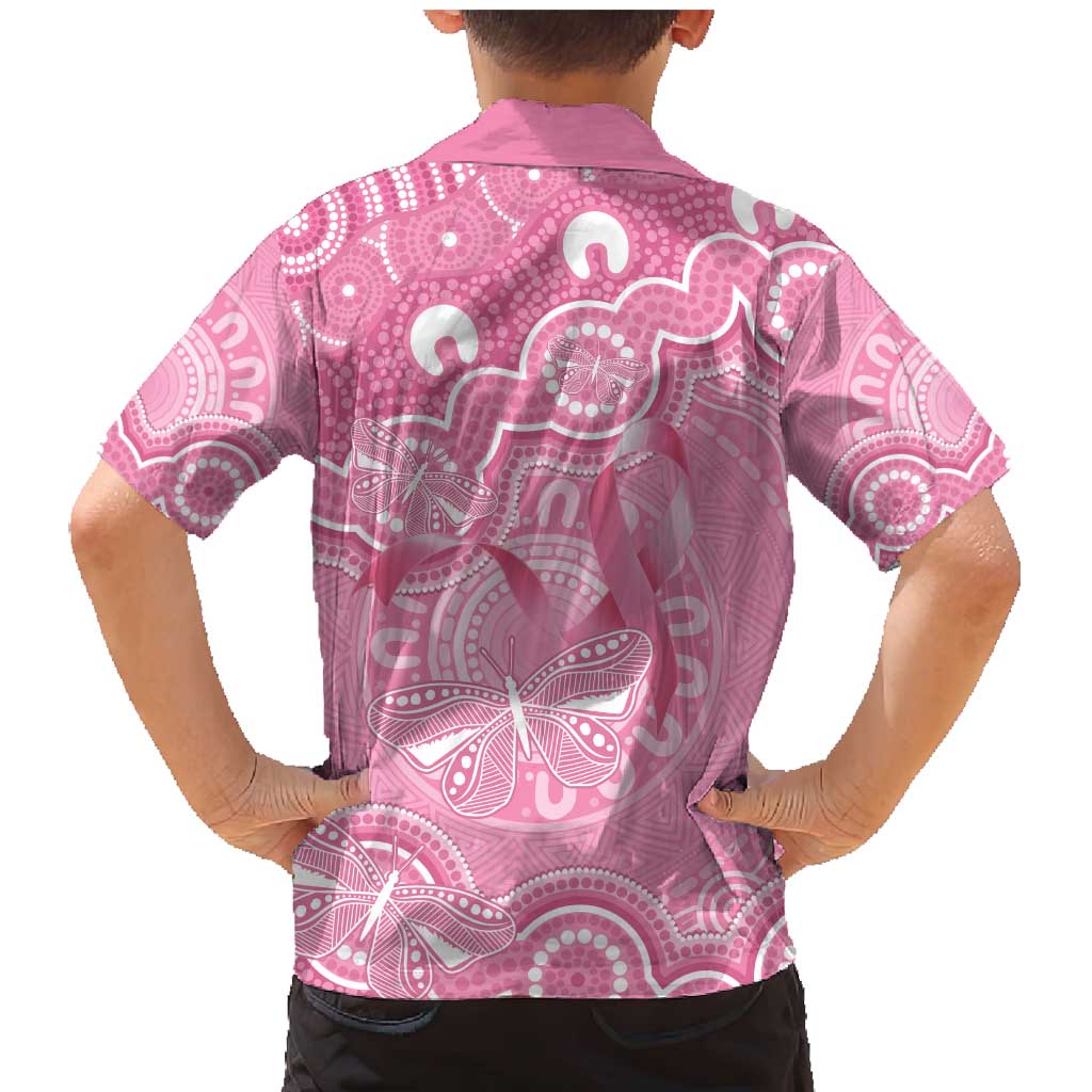 Australia Indigenous Family Matching Mermaid Dress and Hawaiian Shirt Pink Ribbon Breast Cancer Butterfly Aboriginal - Aussie Hoodie