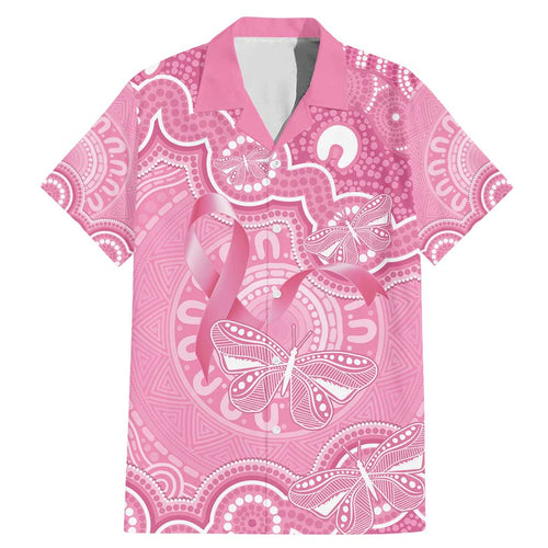 Australia Indigenous Family Matching Mermaid Dress and Hawaiian Shirt Pink Ribbon Breast Cancer Butterfly Aboriginal - Aussie Hoodie