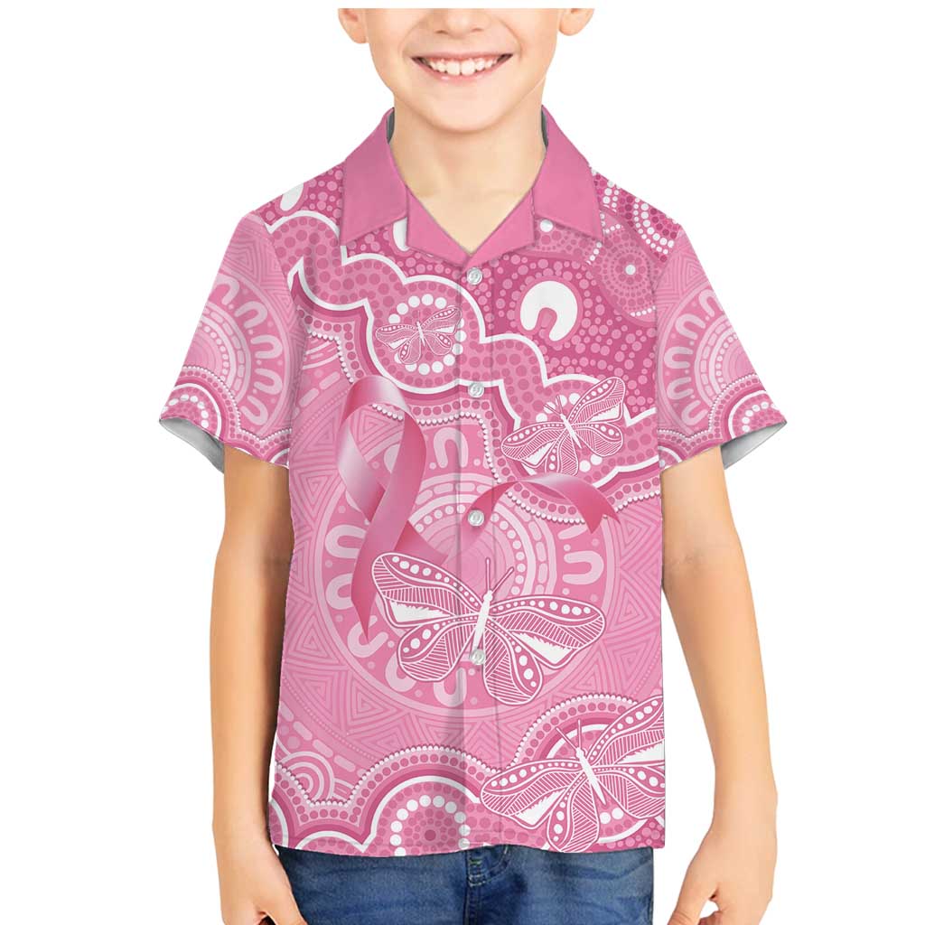 Australia Indigenous Family Matching Mermaid Dress and Hawaiian Shirt Pink Ribbon Breast Cancer Butterfly Aboriginal - Aussie Hoodie