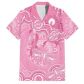 Australia Indigenous Family Matching Off The Shoulder Long Sleeve Dress and Hawaiian Shirt Pink Ribbon Breast Cancer Butterfly Aboriginal - Aussie Hoodie