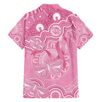 Australia Indigenous Family Matching Off The Shoulder Long Sleeve Dress and Hawaiian Shirt Pink Ribbon Breast Cancer Butterfly Aboriginal - Aussie Hoodie
