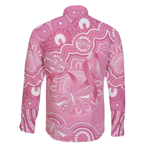 Australia Indigenous Family Matching Off Shoulder Maxi Dress and Hawaiian Shirt Pink Ribbon Breast Cancer Butterfly Aboriginal - Aussie Hoodie