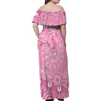 Australia Indigenous Family Matching Off Shoulder Maxi Dress and Hawaiian Shirt Pink Ribbon Breast Cancer Butterfly Aboriginal - Aussie Hoodie