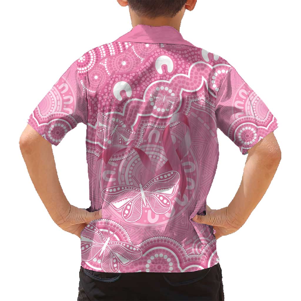 Australia Indigenous Family Matching Off Shoulder Short Dress and Hawaiian Shirt Pink Ribbon Breast Cancer Butterfly Aboriginal - Aussie Hoodie