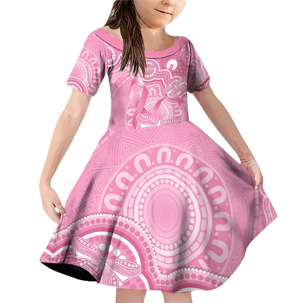 Australia Indigenous Family Matching Off Shoulder Short Dress and Hawaiian Shirt Pink Ribbon Breast Cancer Butterfly Aboriginal - Aussie Hoodie