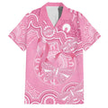 Australia Indigenous Family Matching Off Shoulder Short Dress and Hawaiian Shirt Pink Ribbon Breast Cancer Butterfly Aboriginal - Aussie Hoodie