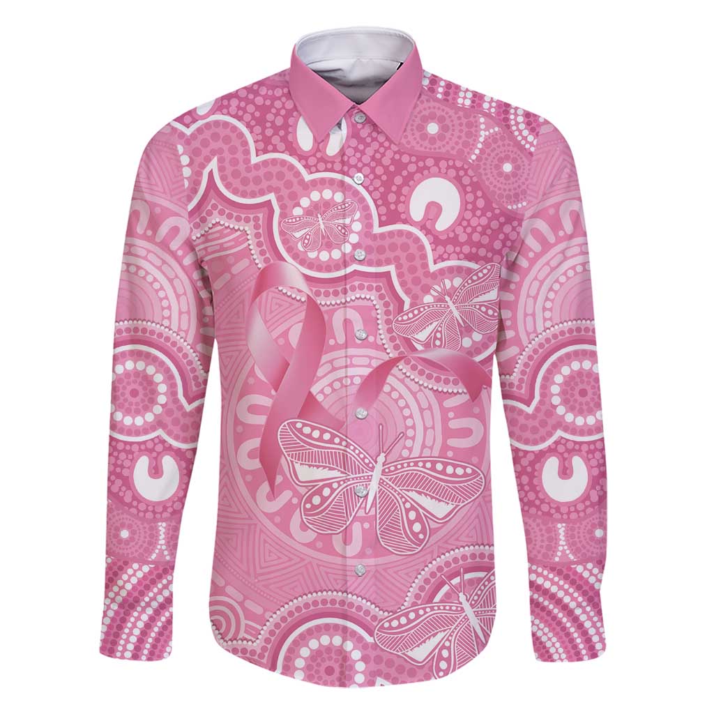Australia Indigenous Family Matching Off Shoulder Short Dress and Hawaiian Shirt Pink Ribbon Breast Cancer Butterfly Aboriginal - Aussie Hoodie
