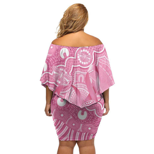 Australia Indigenous Family Matching Off Shoulder Short Dress and Hawaiian Shirt Pink Ribbon Breast Cancer Butterfly Aboriginal - Aussie Hoodie