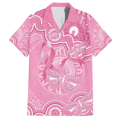 Australia Indigenous Family Matching Puletasi and Hawaiian Shirt Pink Ribbon Breast Cancer Butterfly Aboriginal - Aussie Hoodie
