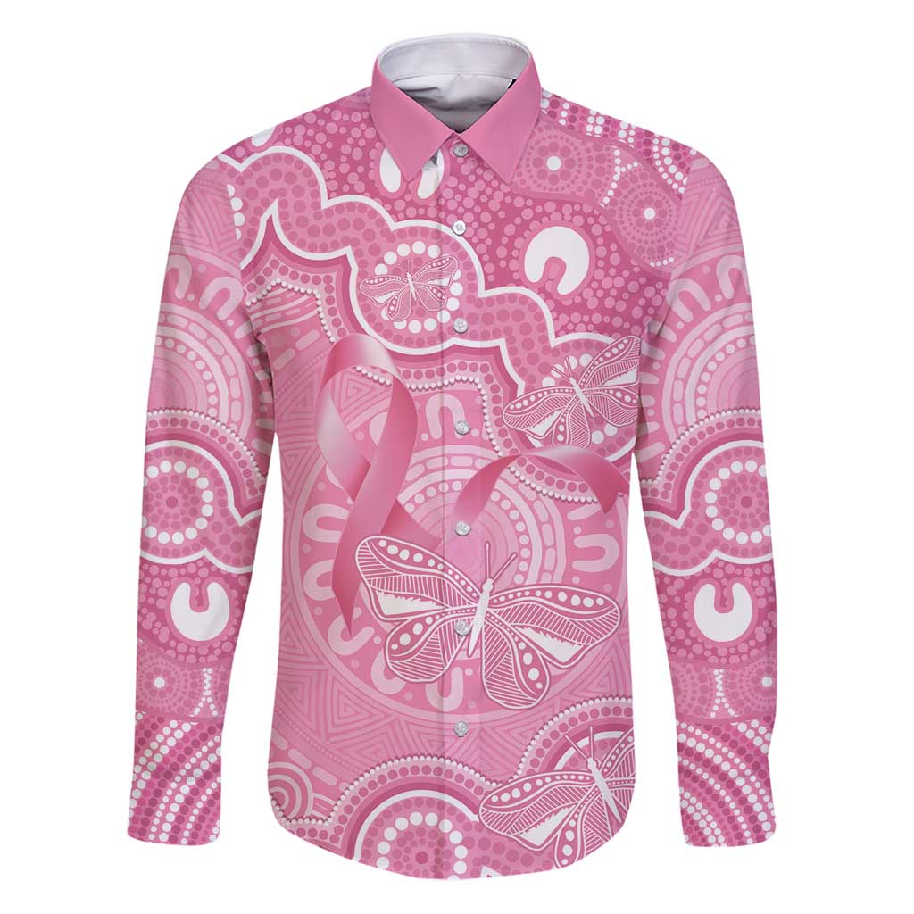 Australia Indigenous Family Matching Puletasi and Hawaiian Shirt Pink Ribbon Breast Cancer Butterfly Aboriginal - Aussie Hoodie
