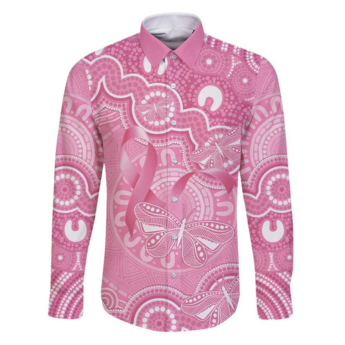 Australia Indigenous Family Matching Puletasi and Hawaiian Shirt Pink Ribbon Breast Cancer Butterfly Aboriginal - Aussie Hoodie