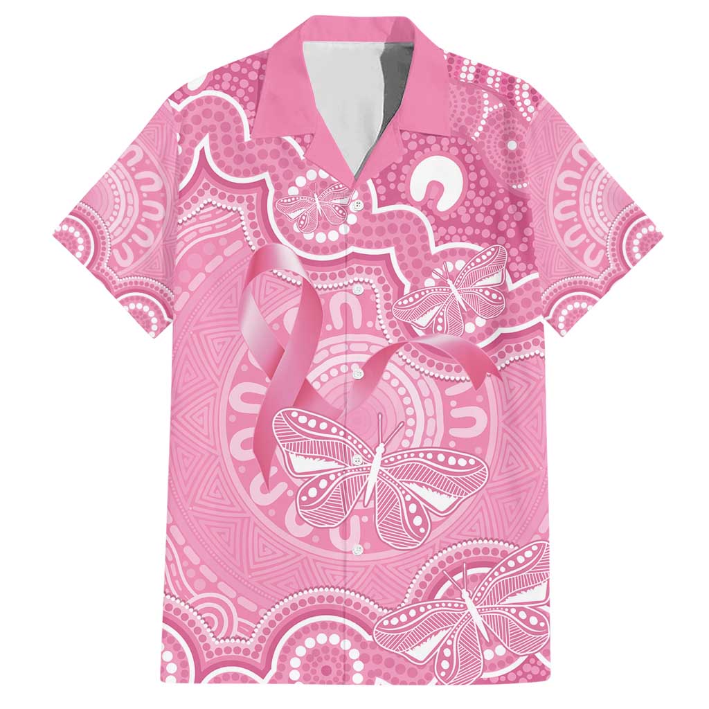 Australia Indigenous Family Matching Short Sleeve Bodycon Dress and Hawaiian Shirt Pink Ribbon Breast Cancer Butterfly Aboriginal - Aussie Hoodie