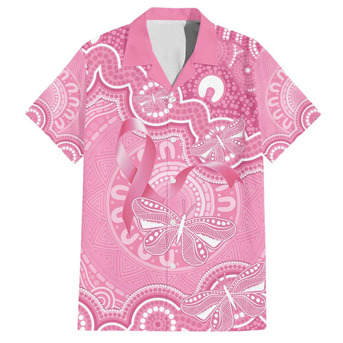 Australia Indigenous Family Matching Short Sleeve Bodycon Dress and Hawaiian Shirt Pink Ribbon Breast Cancer Butterfly Aboriginal - Aussie Hoodie