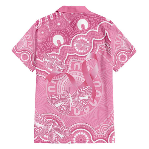 Australia Indigenous Family Matching Short Sleeve Bodycon Dress and Hawaiian Shirt Pink Ribbon Breast Cancer Butterfly Aboriginal - Aussie Hoodie