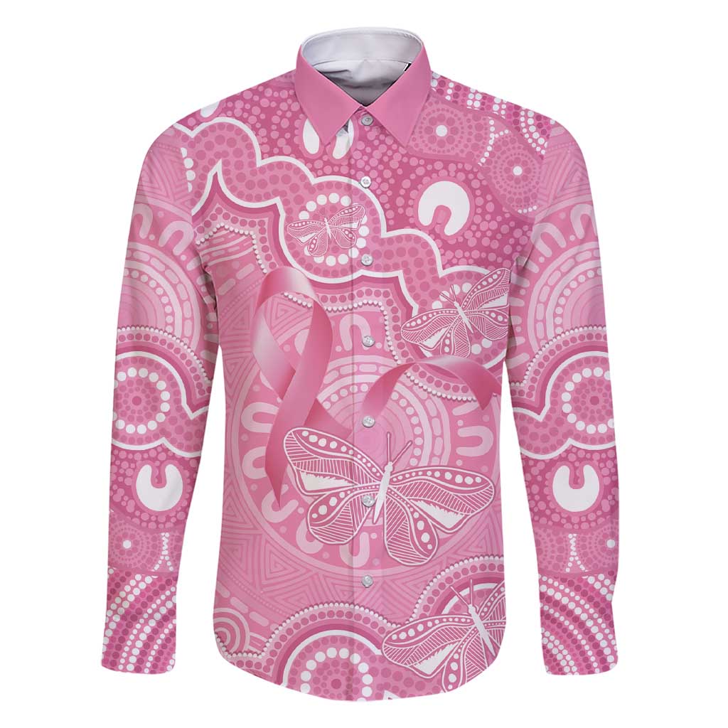 Australia Indigenous Family Matching Short Sleeve Bodycon Dress and Hawaiian Shirt Pink Ribbon Breast Cancer Butterfly Aboriginal - Aussie Hoodie