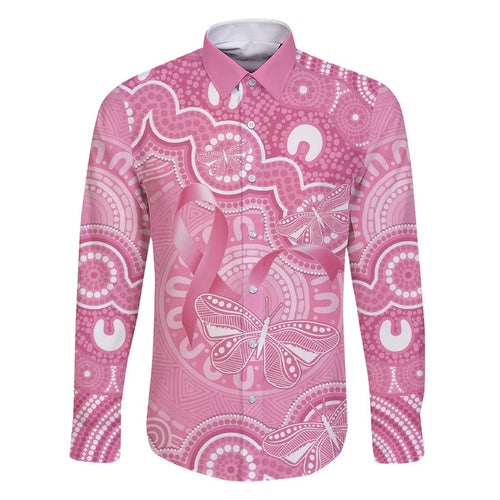 Australia Indigenous Family Matching Short Sleeve Bodycon Dress and Hawaiian Shirt Pink Ribbon Breast Cancer Butterfly Aboriginal - Aussie Hoodie