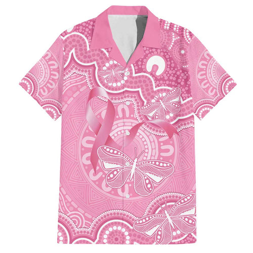Australia Indigenous Family Matching Summer Maxi Dress and Hawaiian Shirt Pink Ribbon Breast Cancer Butterfly Aboriginal - Aussie Hoodie
