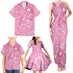 Australia Indigenous Family Matching Tank Maxi Dress and Hawaiian Shirt Pink Ribbon Breast Cancer Butterfly Aboriginal - Aussie Hoodie